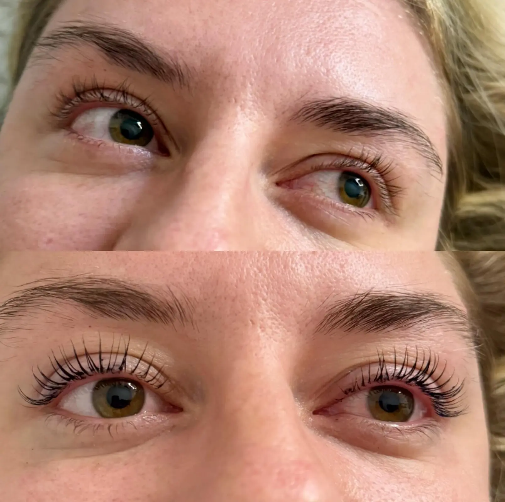 Korean lash lift before and after