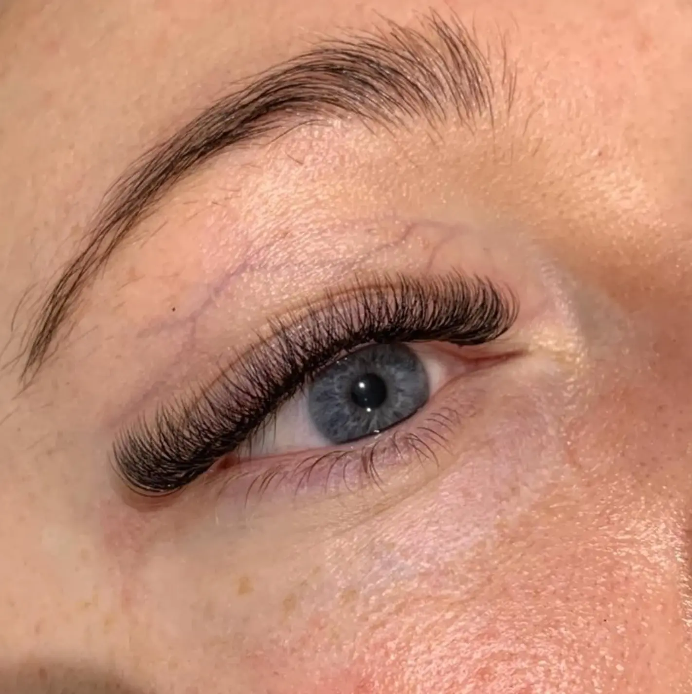 Russian volume lash extensions close-up