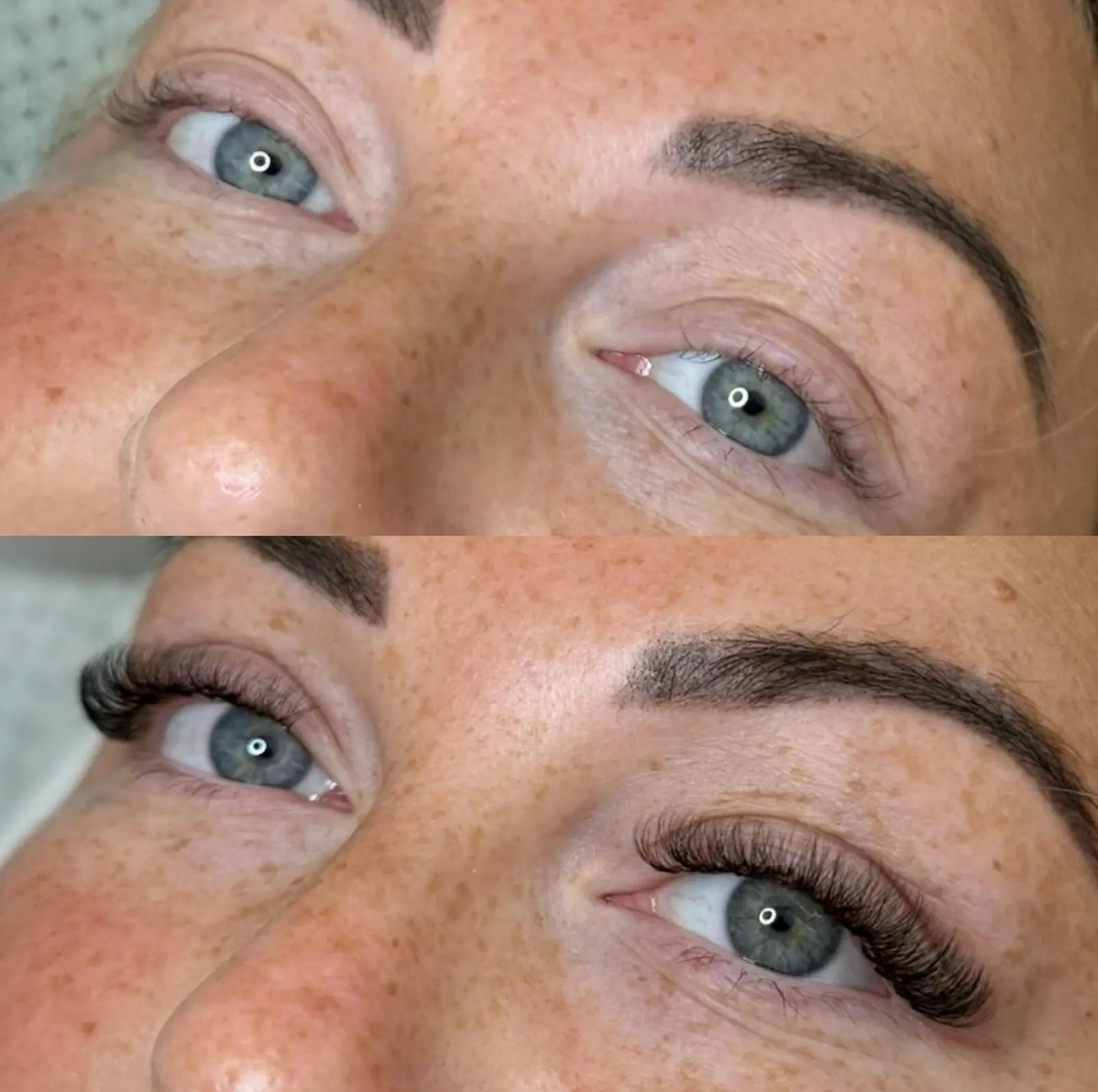Wedding Russian volume lashes before and after